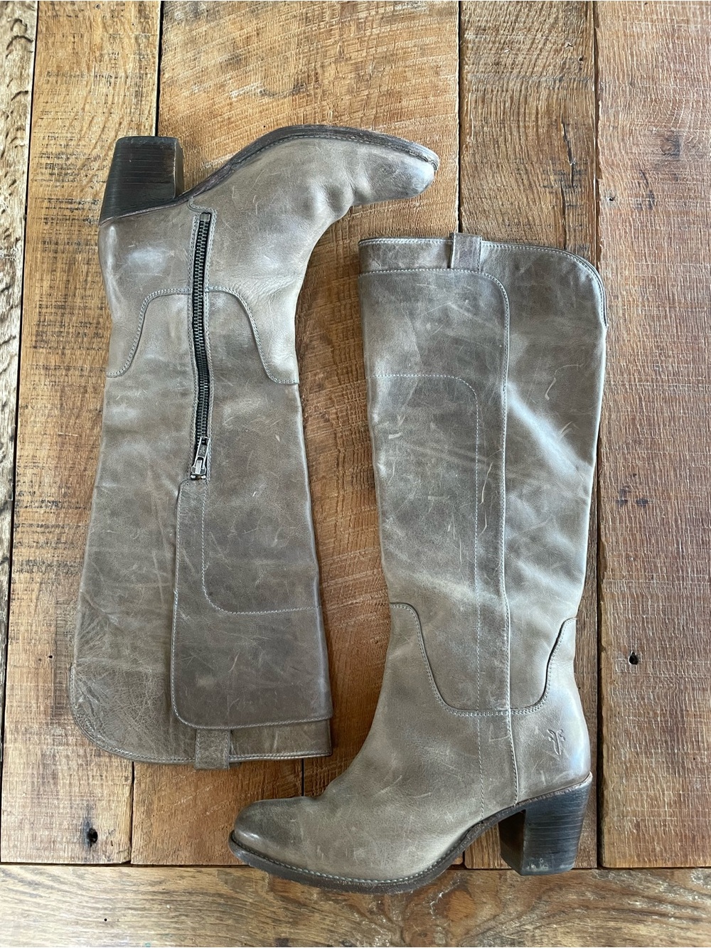 Frye Paige Jackie Leather Tall Riding Boots 8
